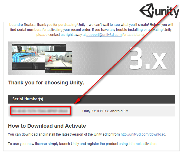 unity plus or pro serial number free